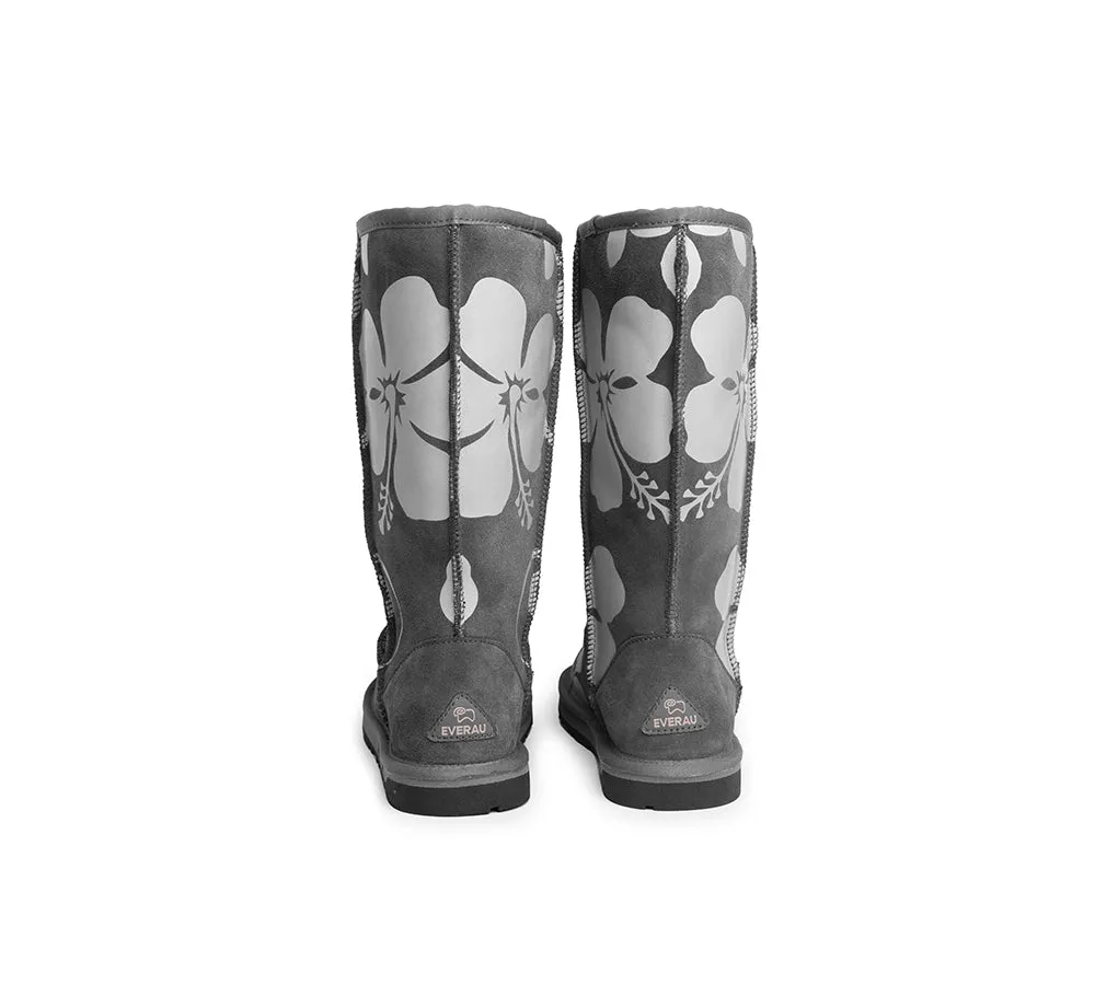EVERAU® UGG Boots Sheepskin Wool Grey Floral Print Tall Classic Suede EU41 sold by UGG Express product image thumbnail 5