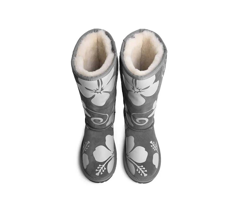 EVERAU® UGG Boots Sheepskin Wool Grey Floral Print Tall Classic Suede EU41 sold by UGG Express product image thumbnail 4
