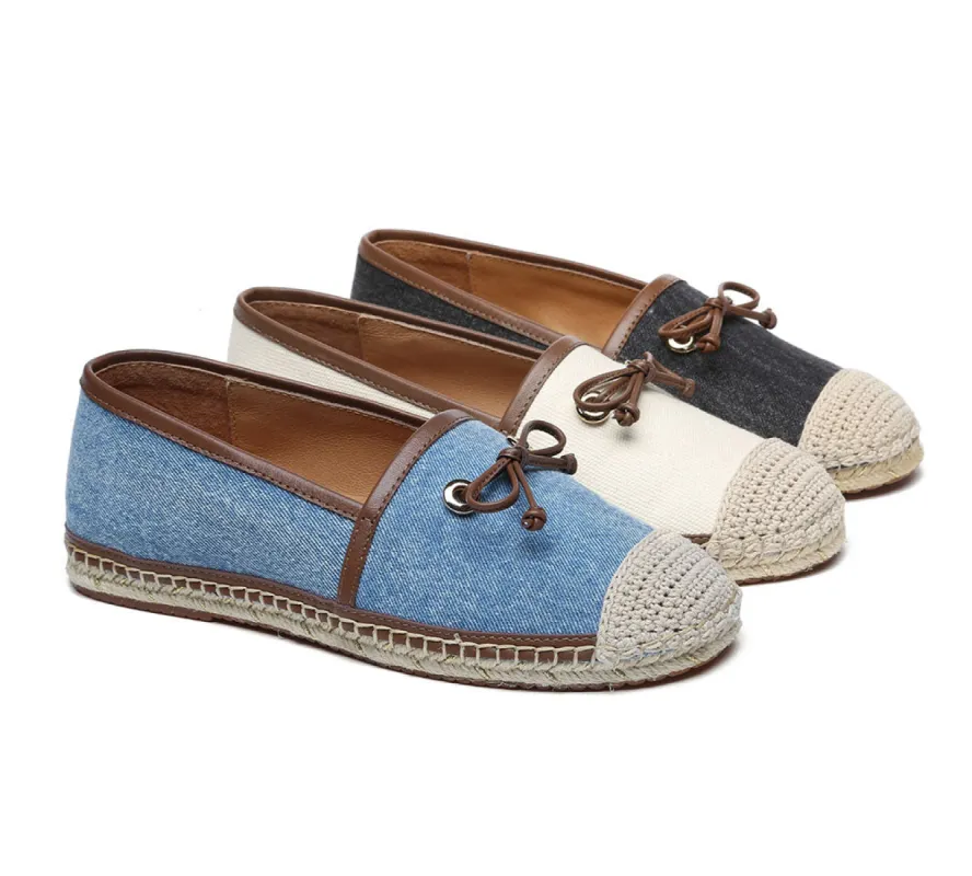 EVERAU® Women Leather Slip-on Bow Flat Espadrilles Esther sold by UGG Express