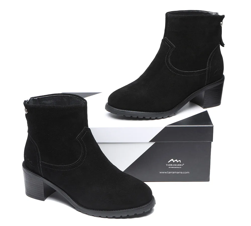 TARRAMARRA® Women Leather Sheepskin Wool Zipper Block Heel Black Ankle Boots Galena sold by UGG Express product image thumbnail 2