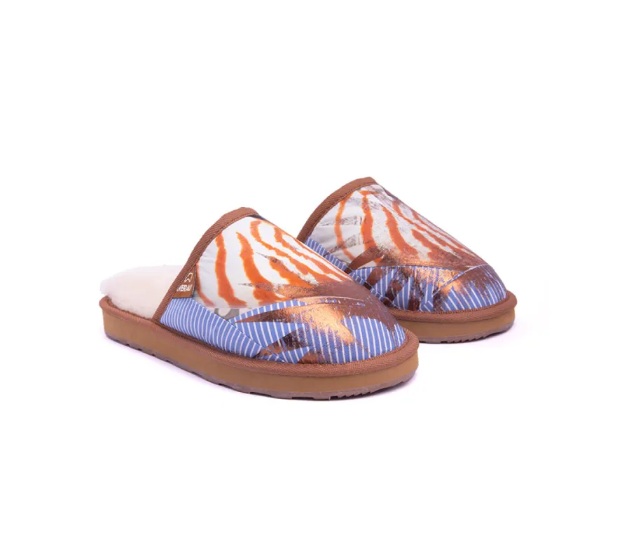 EVERAU® UGG Slippers Sheepskin Wool Sea Snail Patchwork Suede Cruz EU40 sold by UGG Express