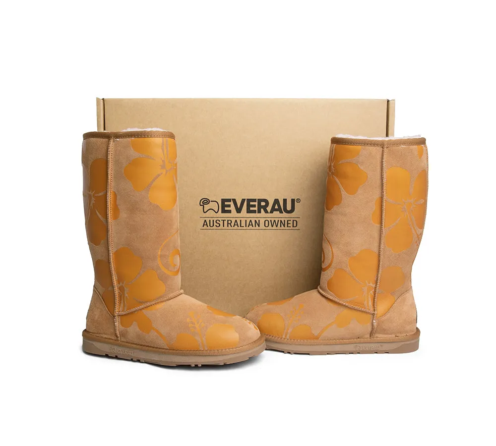 EVERAU® UGG Boots Sheepskin Wool Yellow Floral Print Tall Classic Suede EU41 sold by UGG Express product image thumbnail 3