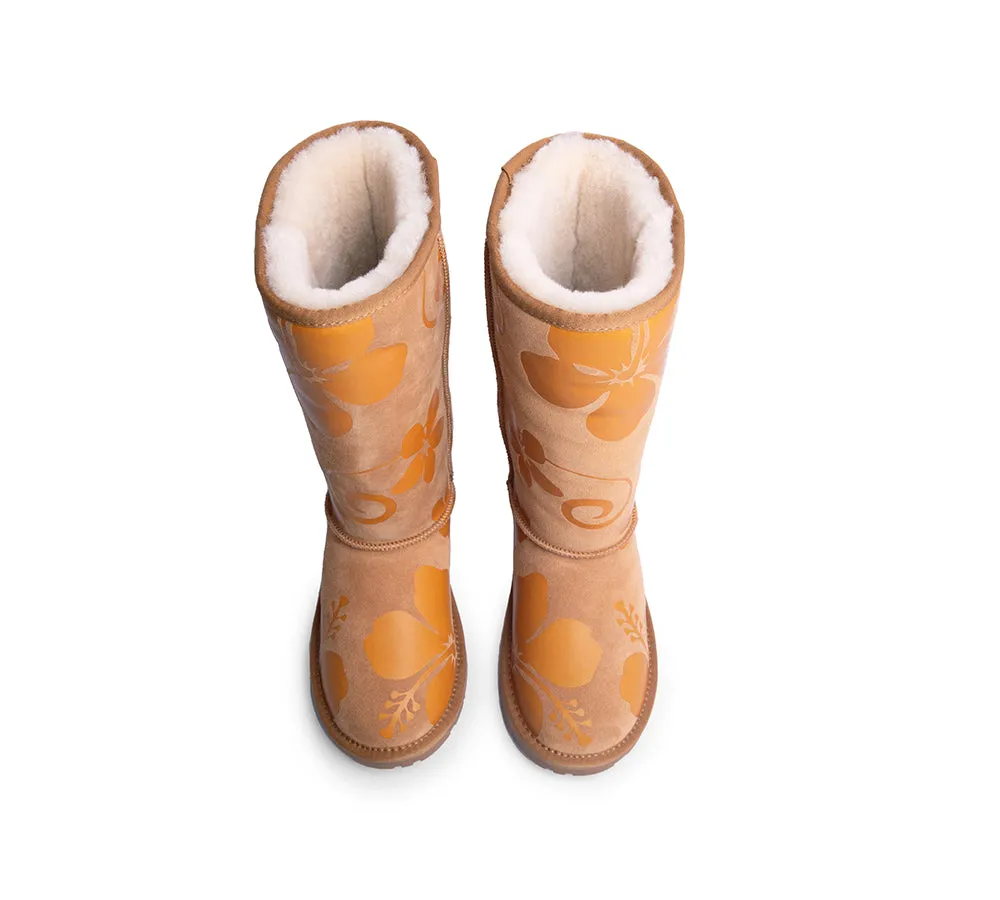 EVERAU® UGG Boots Sheepskin Wool Yellow Floral Print Tall Classic Suede EU41 sold by UGG Express product image thumbnail 5