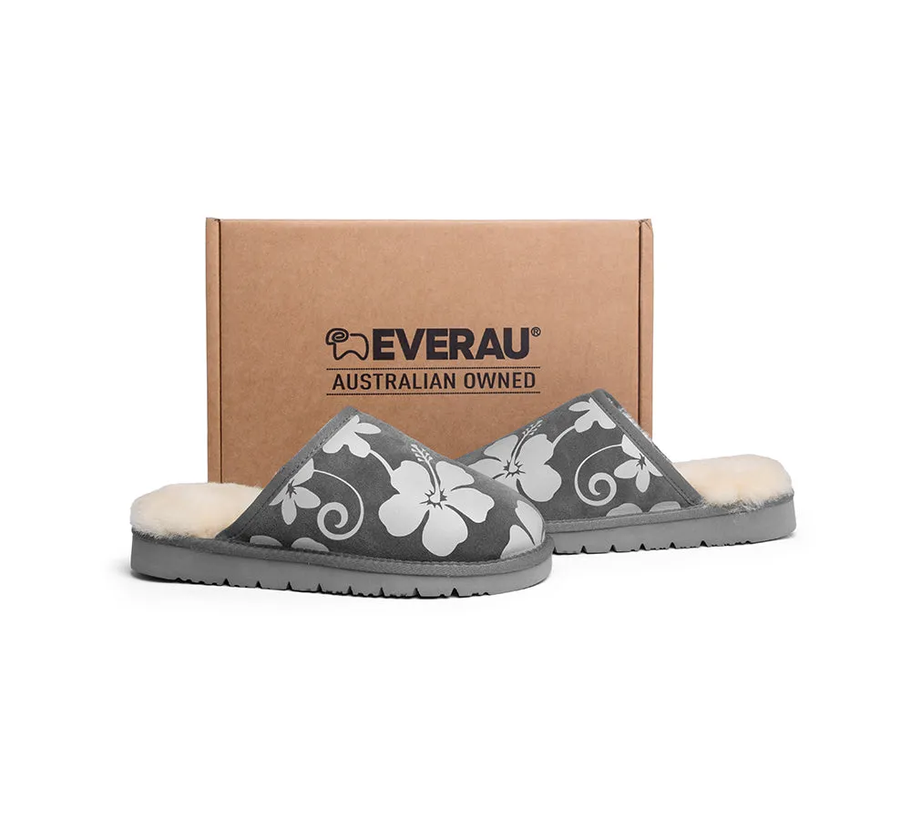 EVERAU® UGG Slippers Sheepskin Wool Grey Floral Print Suede Cruz EU39 sold by UGG Express product image thumbnail 3