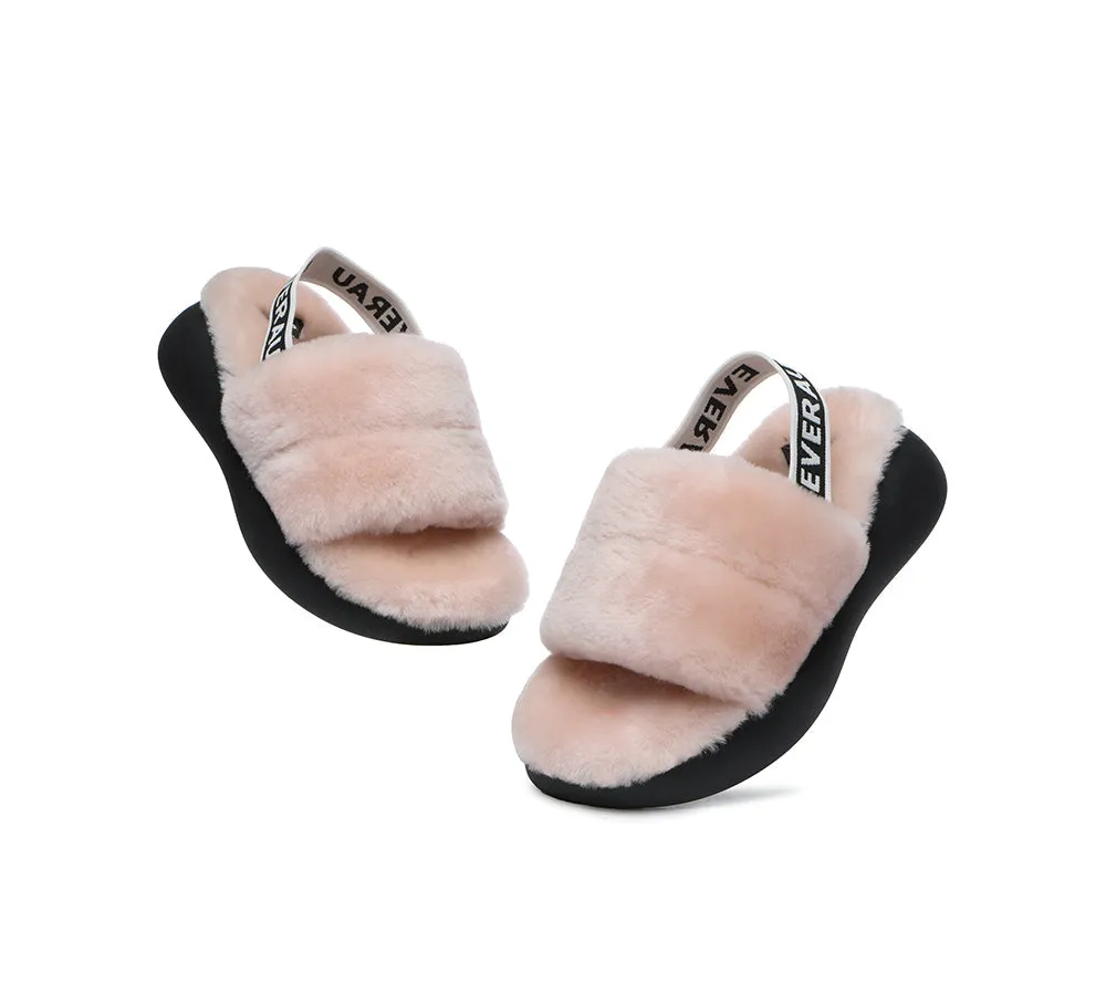 EVERAU® UGG Women Sheepskin Wool Slingback Wedge Fluffy Slides Miss Ever sold by UGG Express product image thumbnail 5