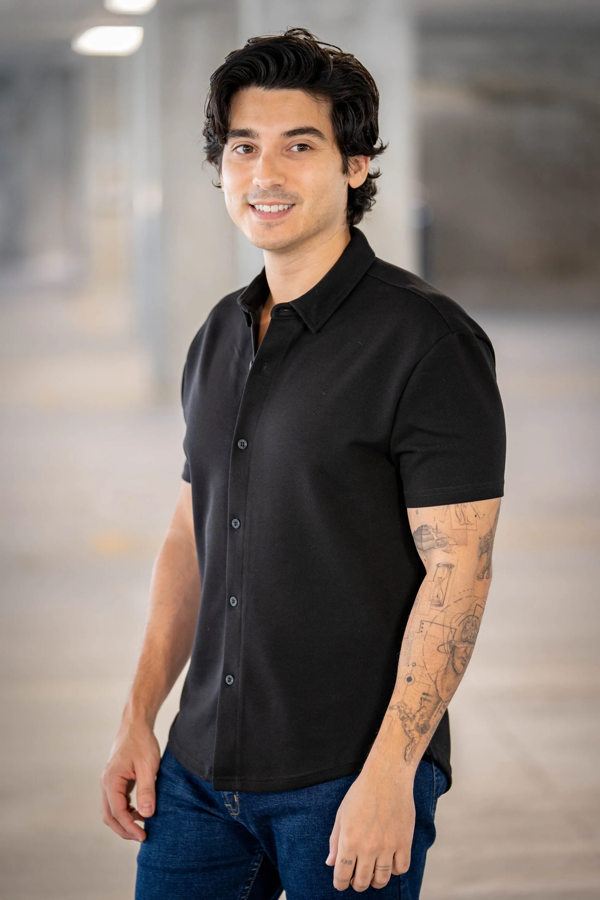 Flex Short Sleeve Button Down Shirt Black sold by Under 510 product image thumbnail 4