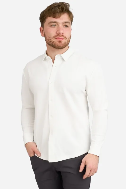 Flex Button Down Shirt White sold by Under 510