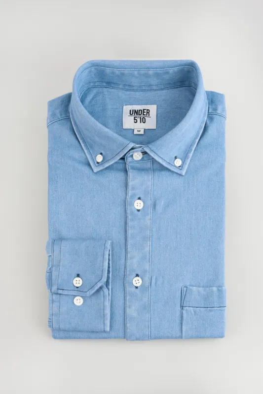 Stretch Denim Button Down Shirt Light Wash sold by Under 510