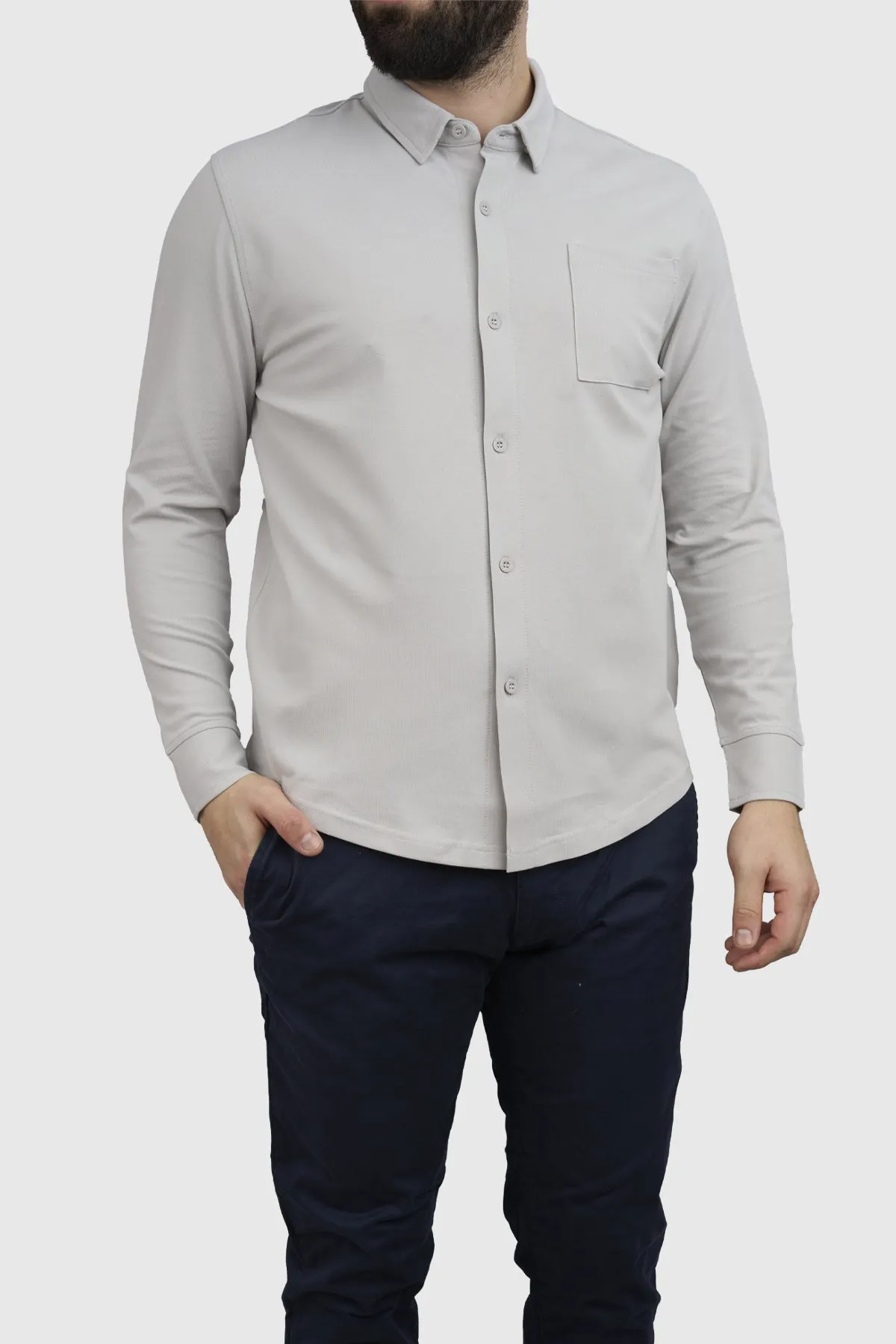 Performance Pique Button Down Shirt Mist sold by Under 510