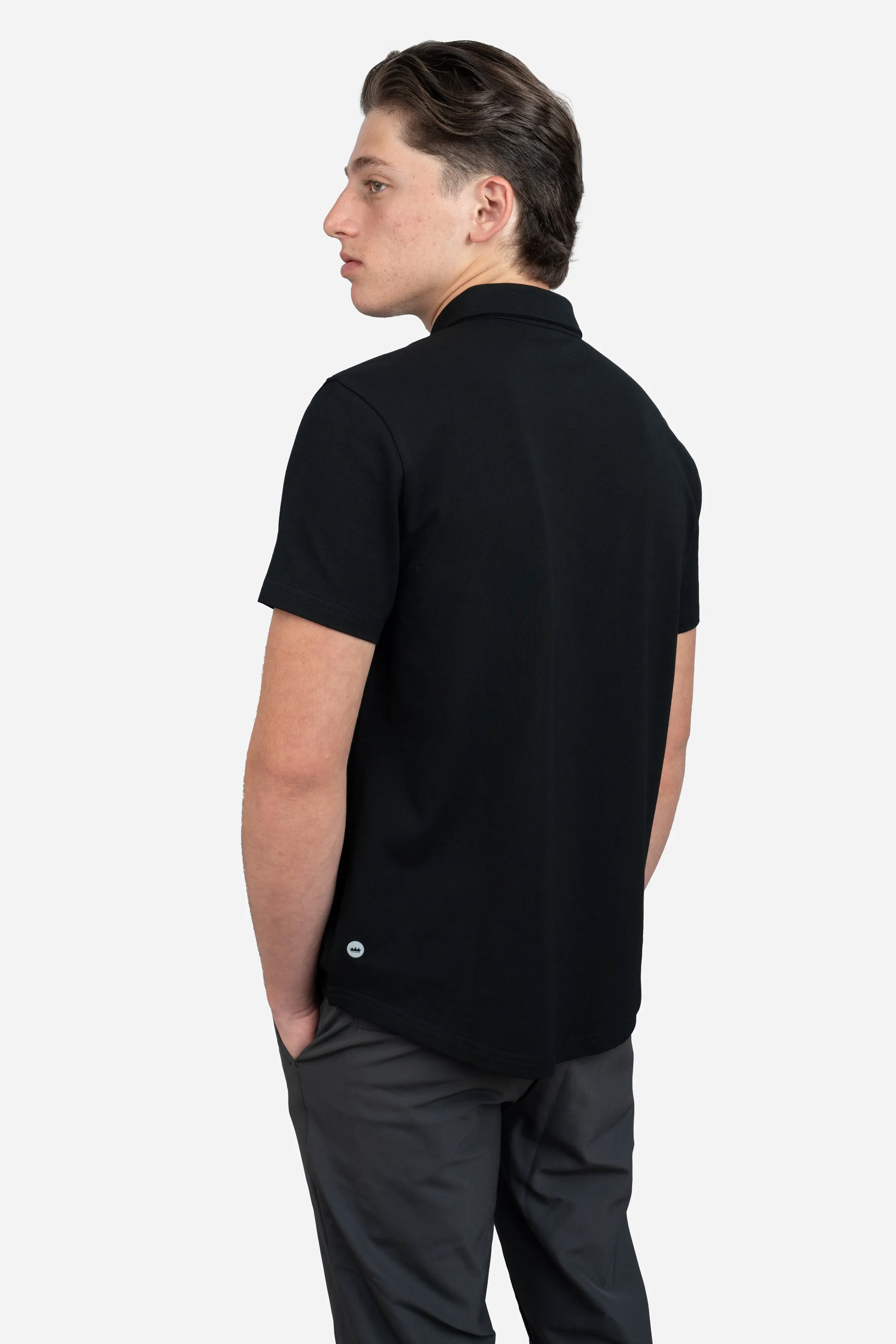 Performance Pique Short Sleeve Button Down Shirt Black sold by Under 510 product image thumbnail 3