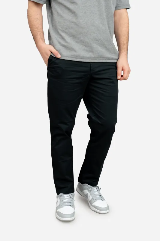 Straight Fit Core Stretch Chino Black sold by Under 510