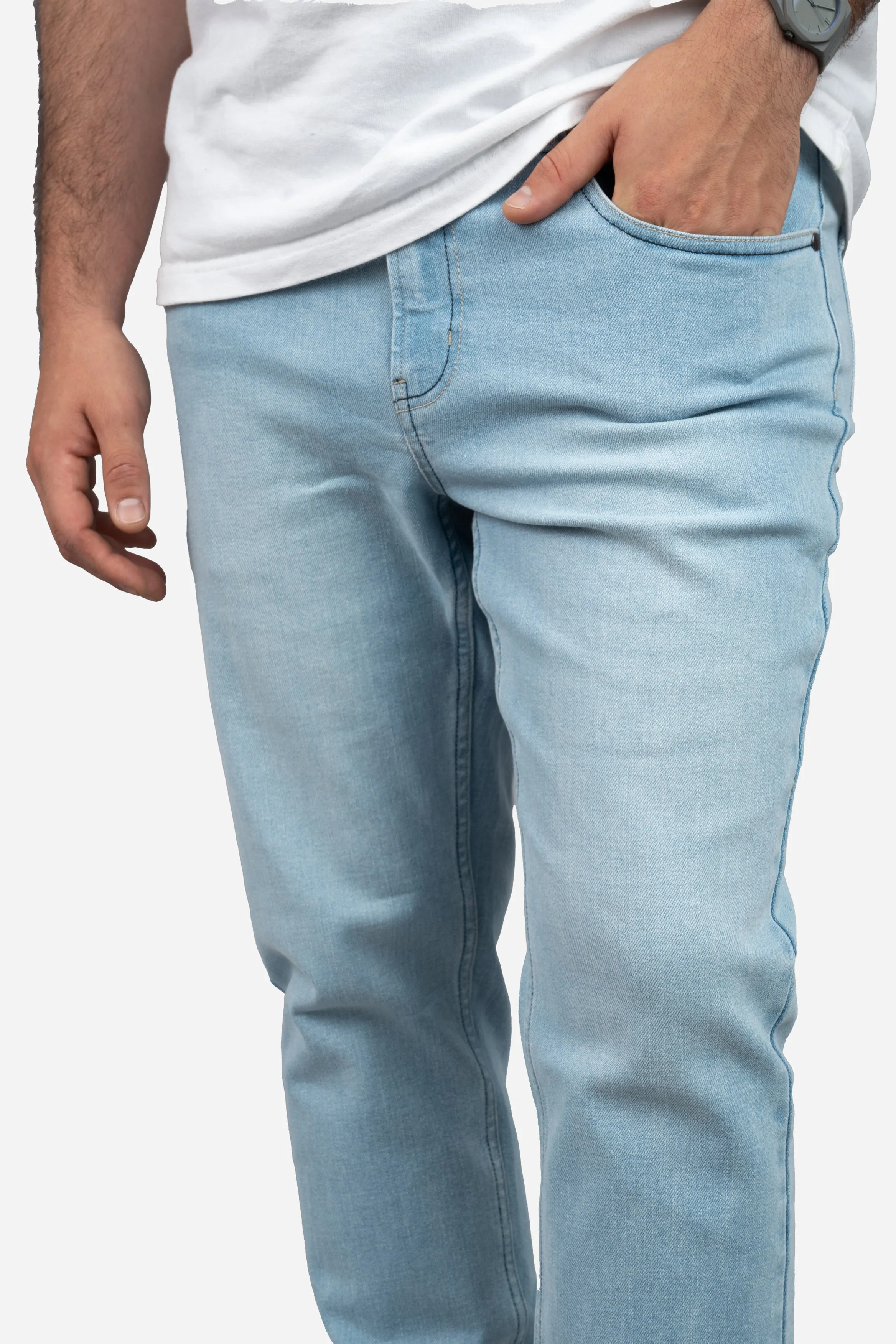 Straight Fit Stretch Jeans Light Wash sold by Under 510 product image thumbnail 4