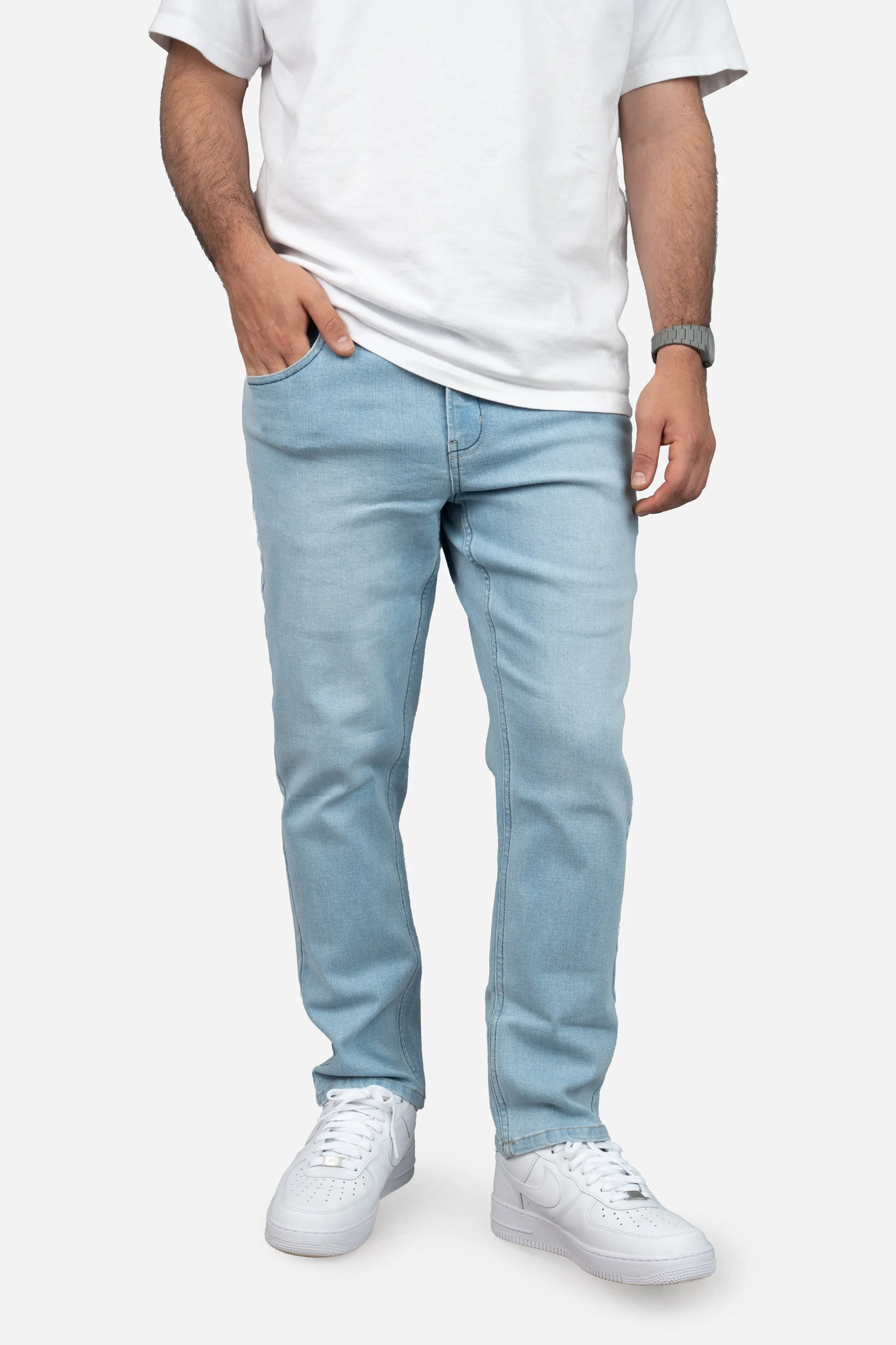 Straight Fit Stretch Jeans Light Wash sold by Under 510 product image thumbnail 3