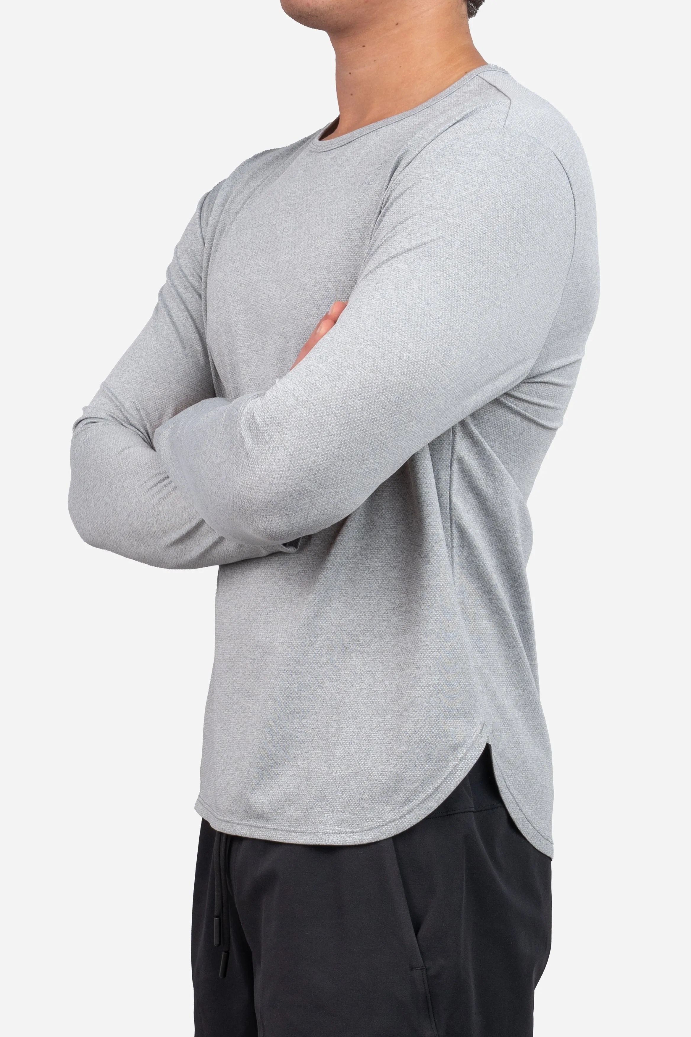 Long Sleeve Running T-Shirt Light Gray sold by Under 510 product image thumbnail 2
