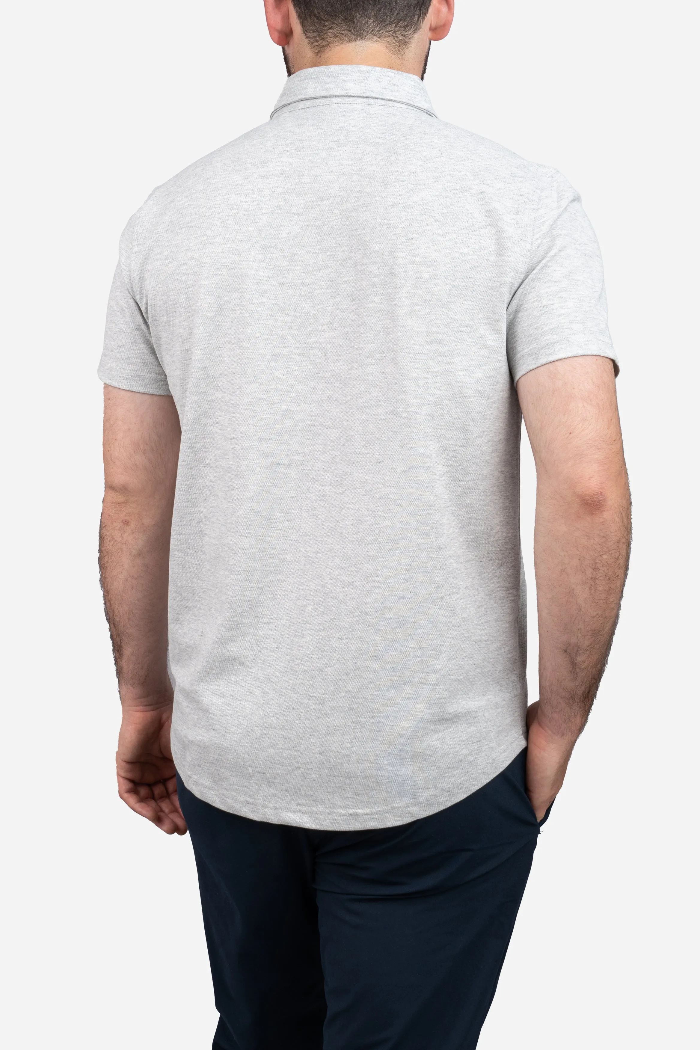Performance Pique Short Sleeve Button Down Shirt Heather Gray sold by Under 510 product image thumbnail 2