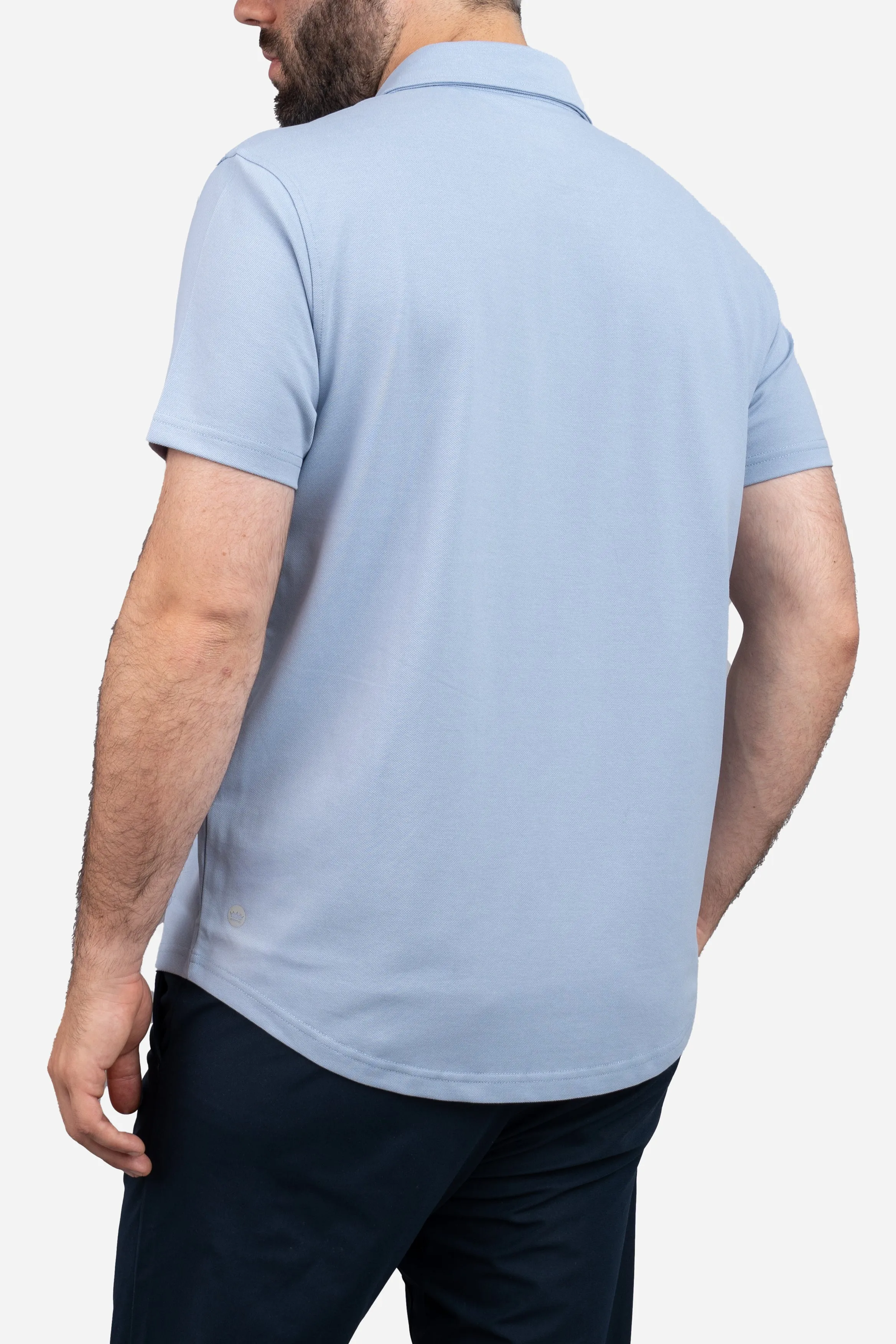 Performance Pique Short Sleeve Button Down Shirt Light Blue sold by Under 510 product image thumbnail 2