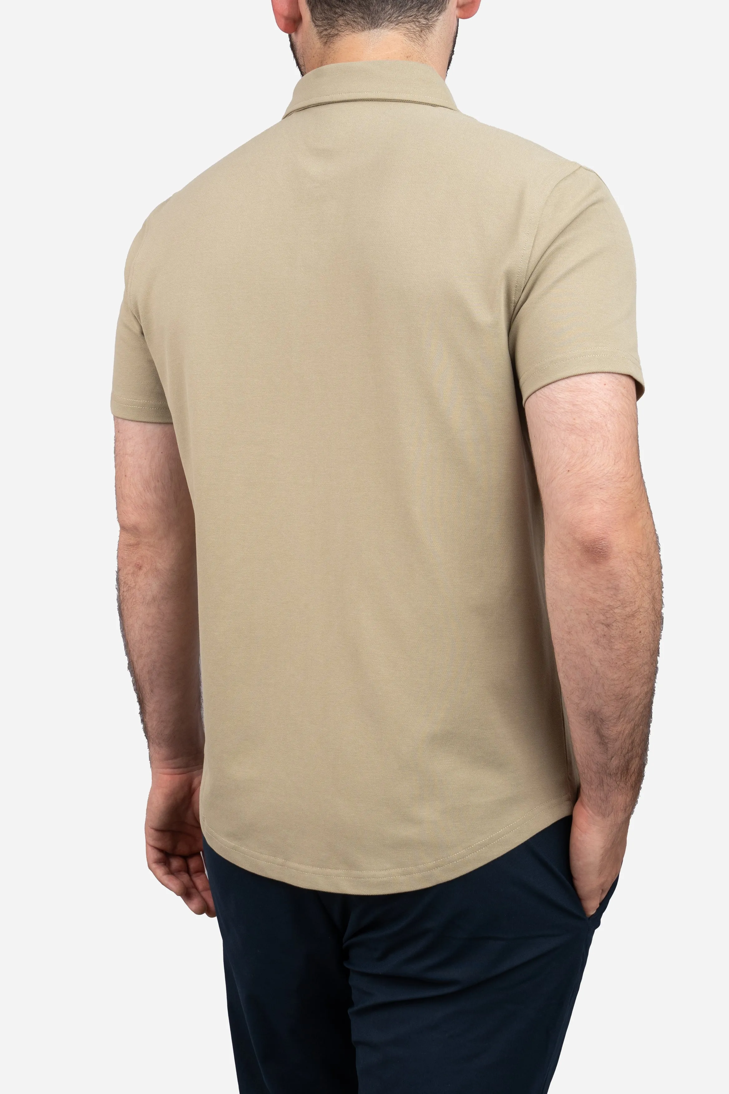 Performance Pique Short Sleeve Button Down Shirt Taupe sold by Under 510 product image thumbnail 2