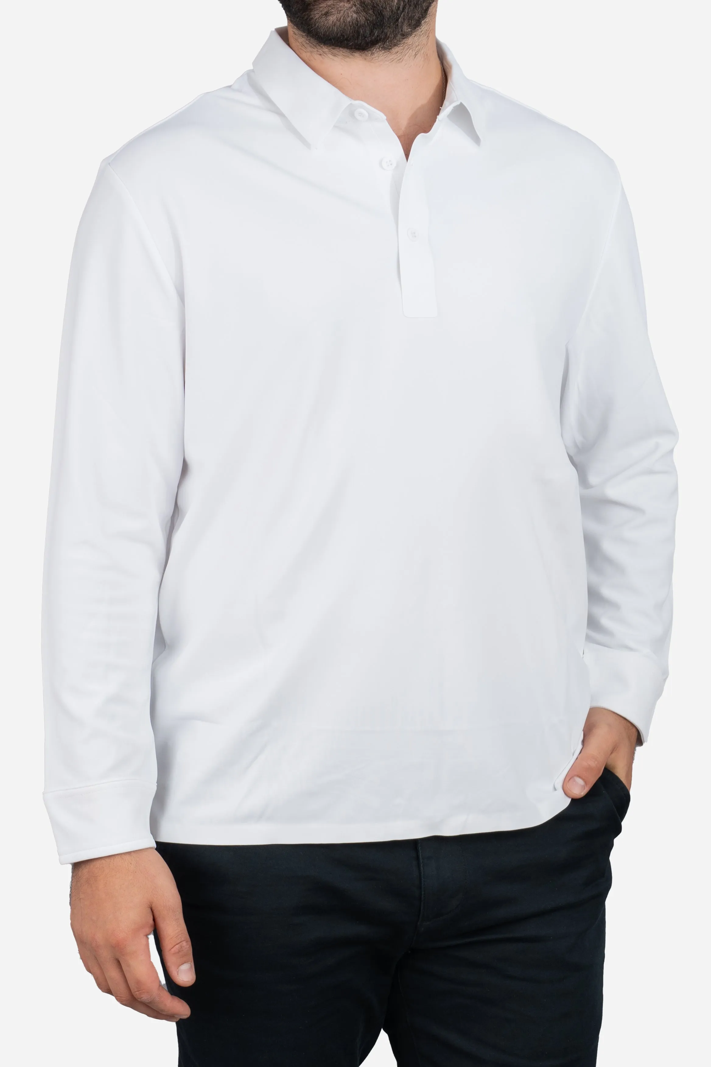 Long Sleeve Tech Polo White sold by Under 510