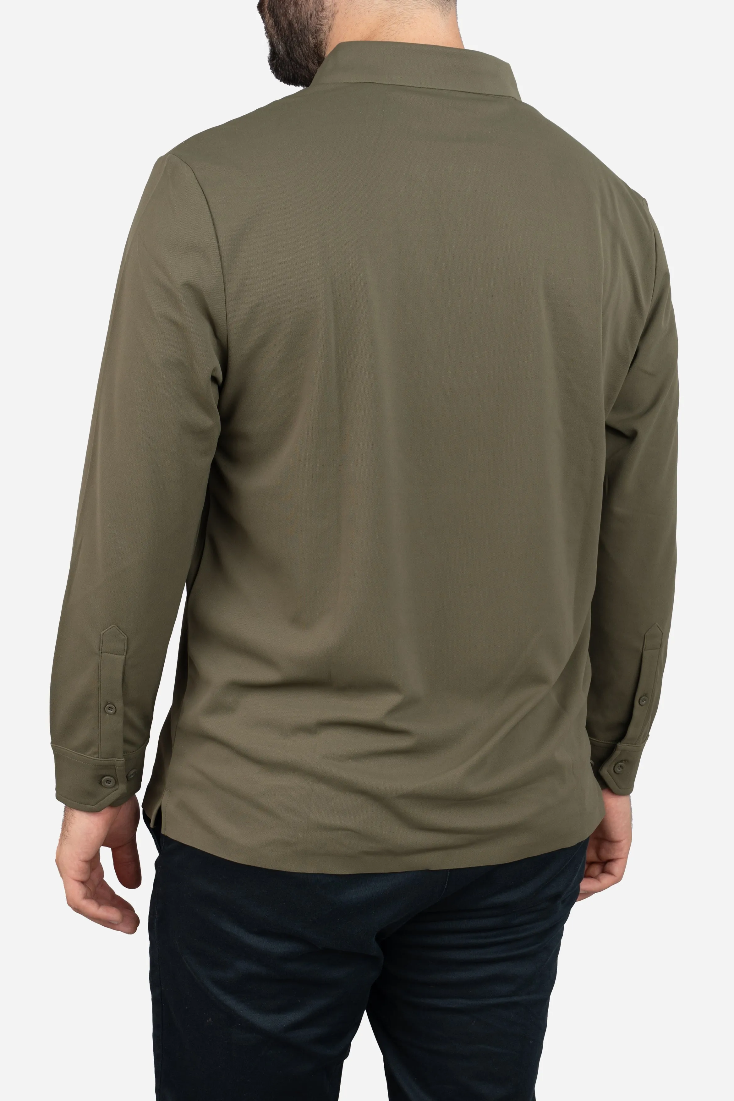 Long Sleeve Tech Polo Olive sold by Under 510 product image thumbnail 3