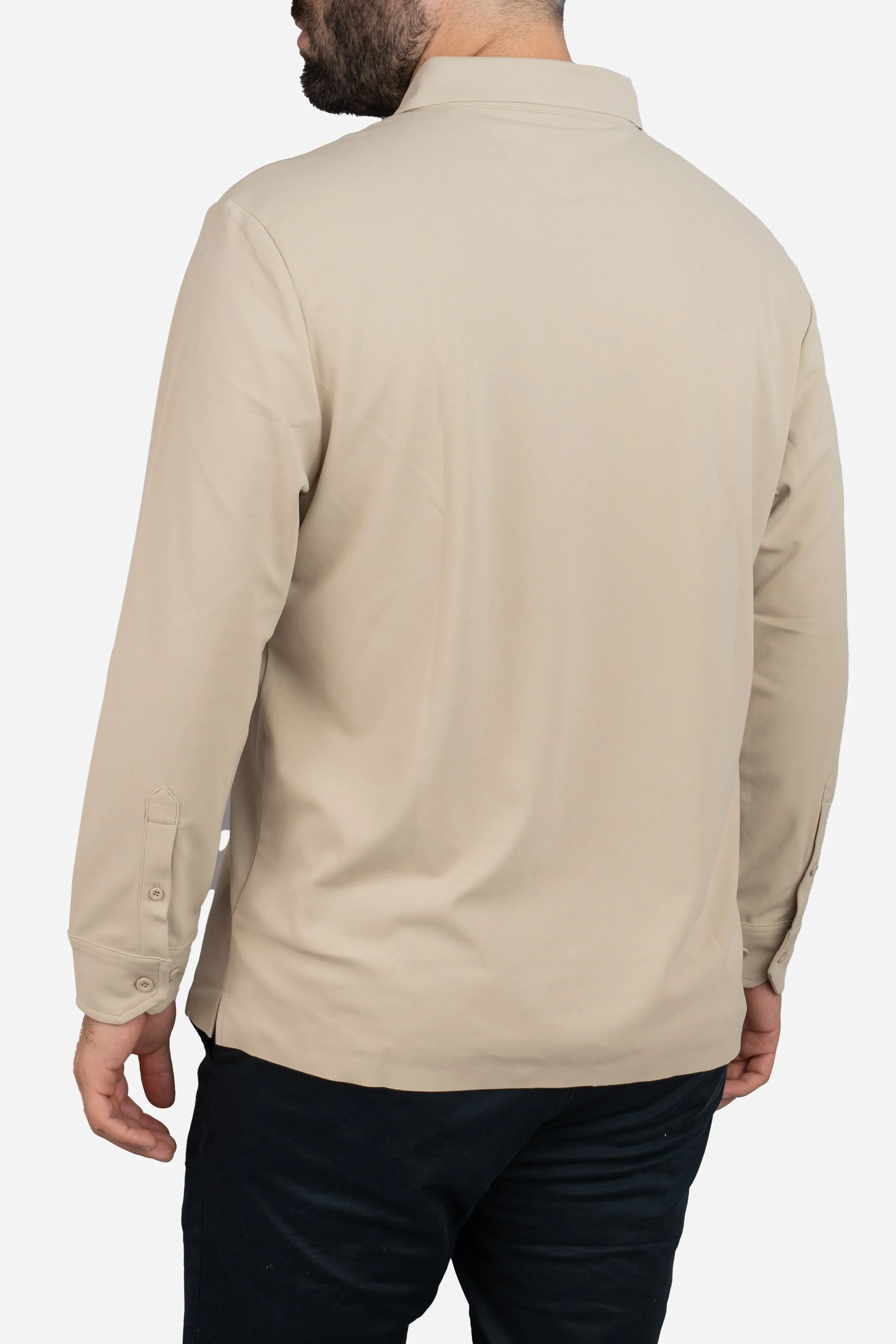 Long Sleeve Tech Polo Tan sold by Under 510 product image thumbnail 3