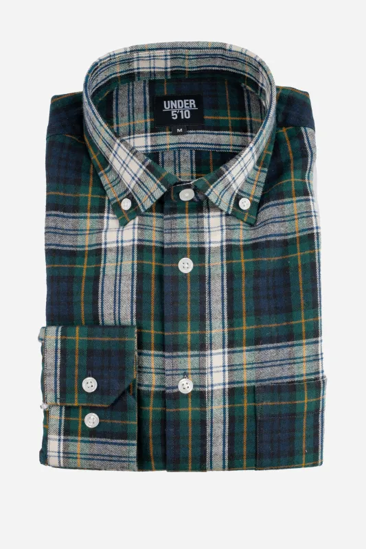 Flannel Button Down Shirt Green Tartan sold by Under 510