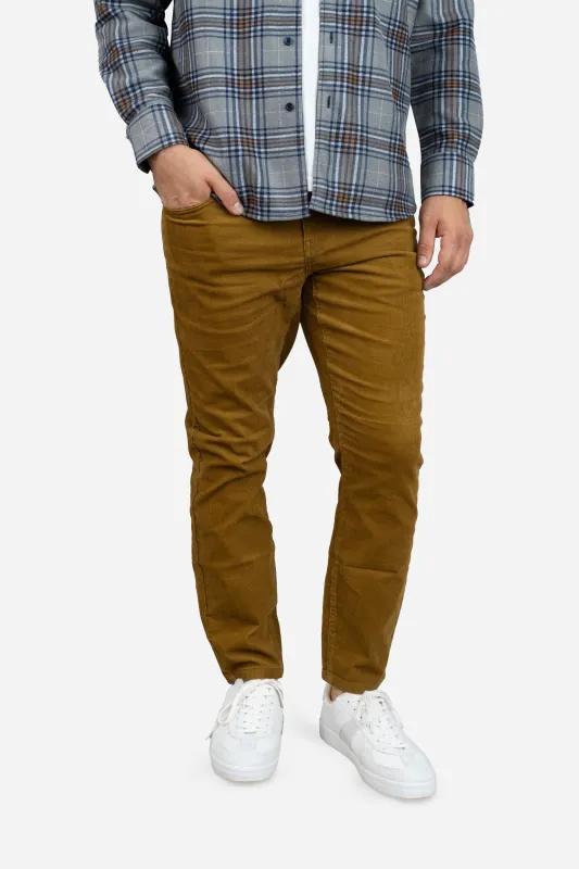 Stretch Cord 5 Pocket Pants Whiskey sold by Under 510
