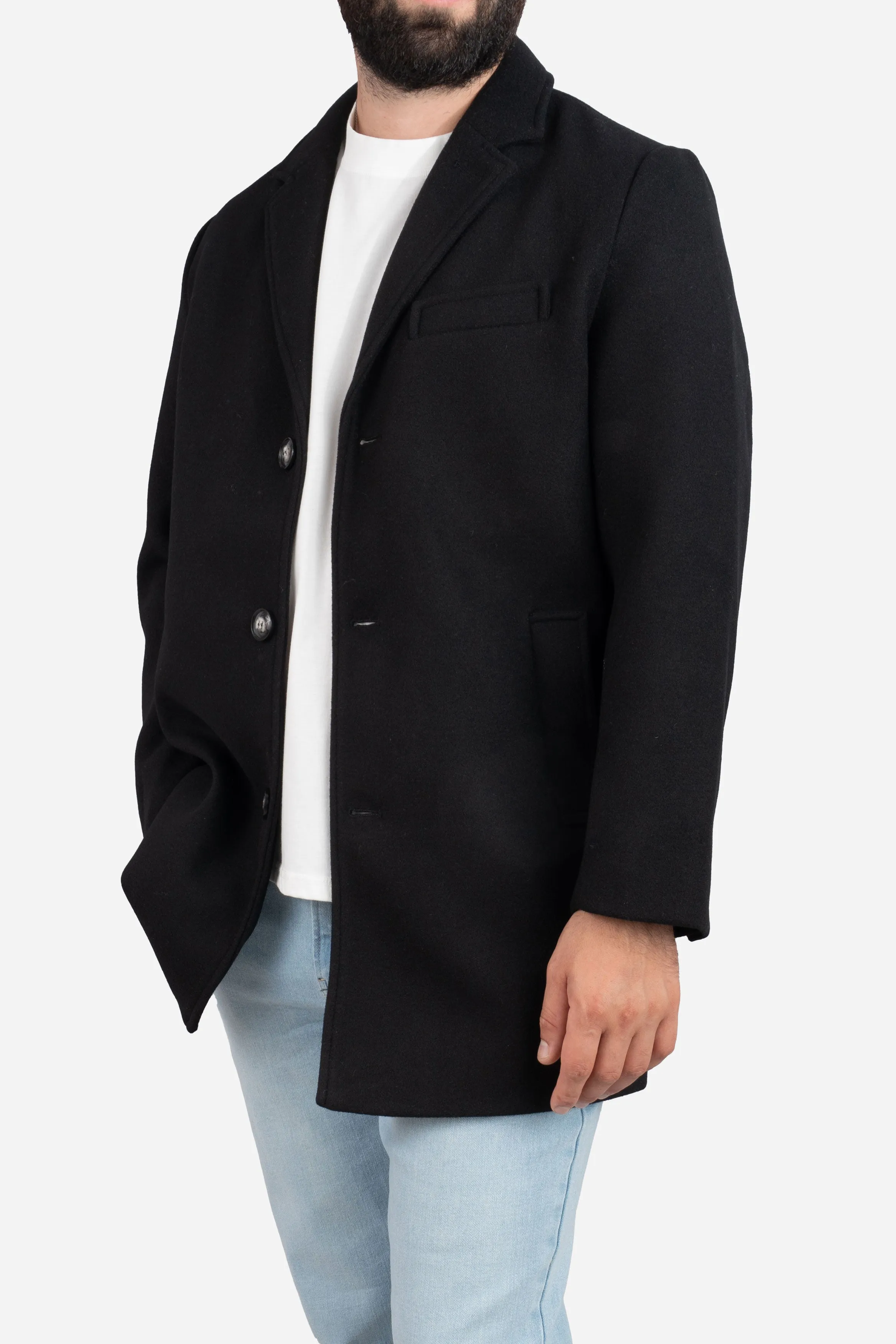 Wool Overcoat Black sold by Under 510