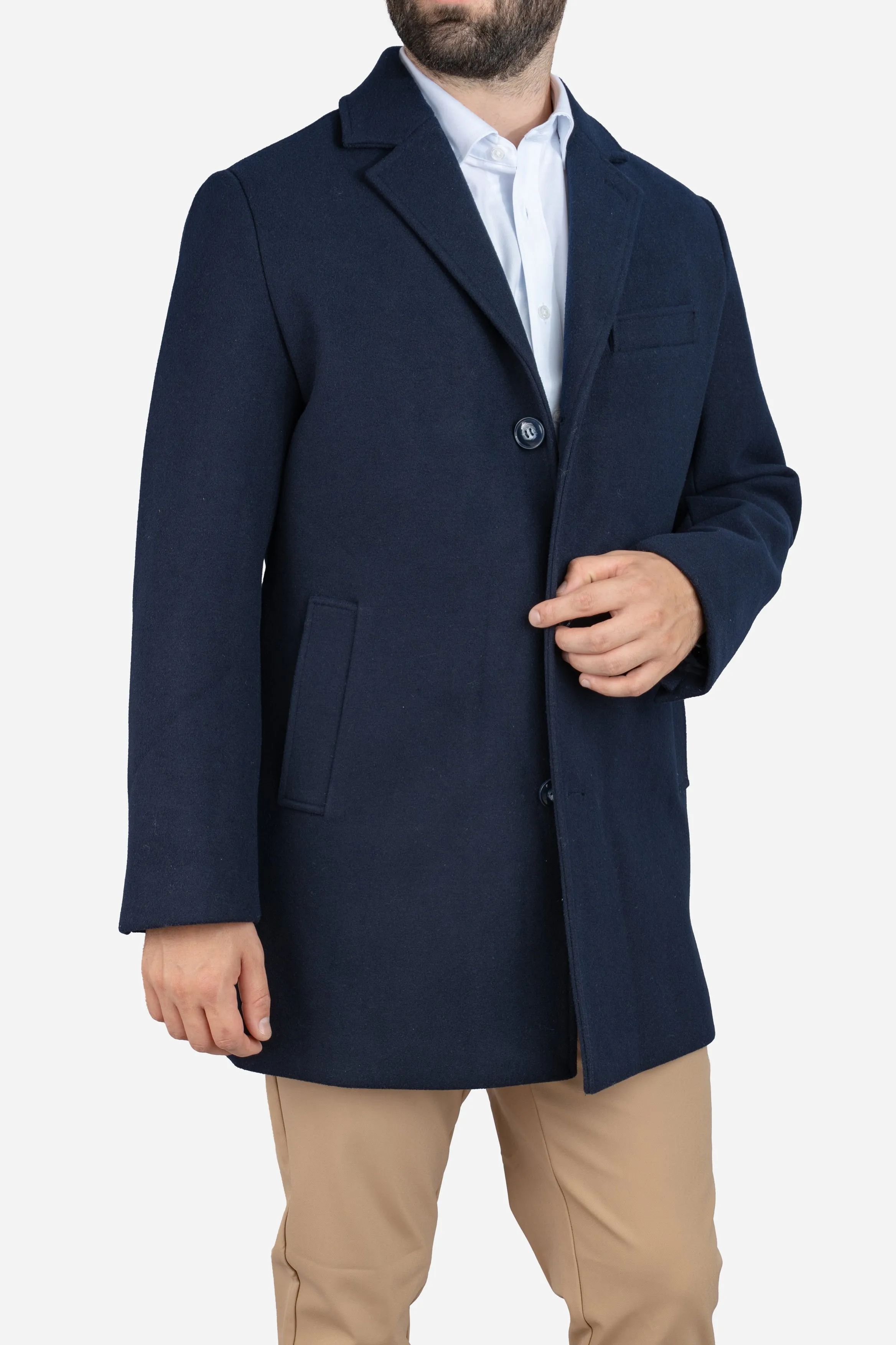 Wool Overcoat Navy sold by Under 510