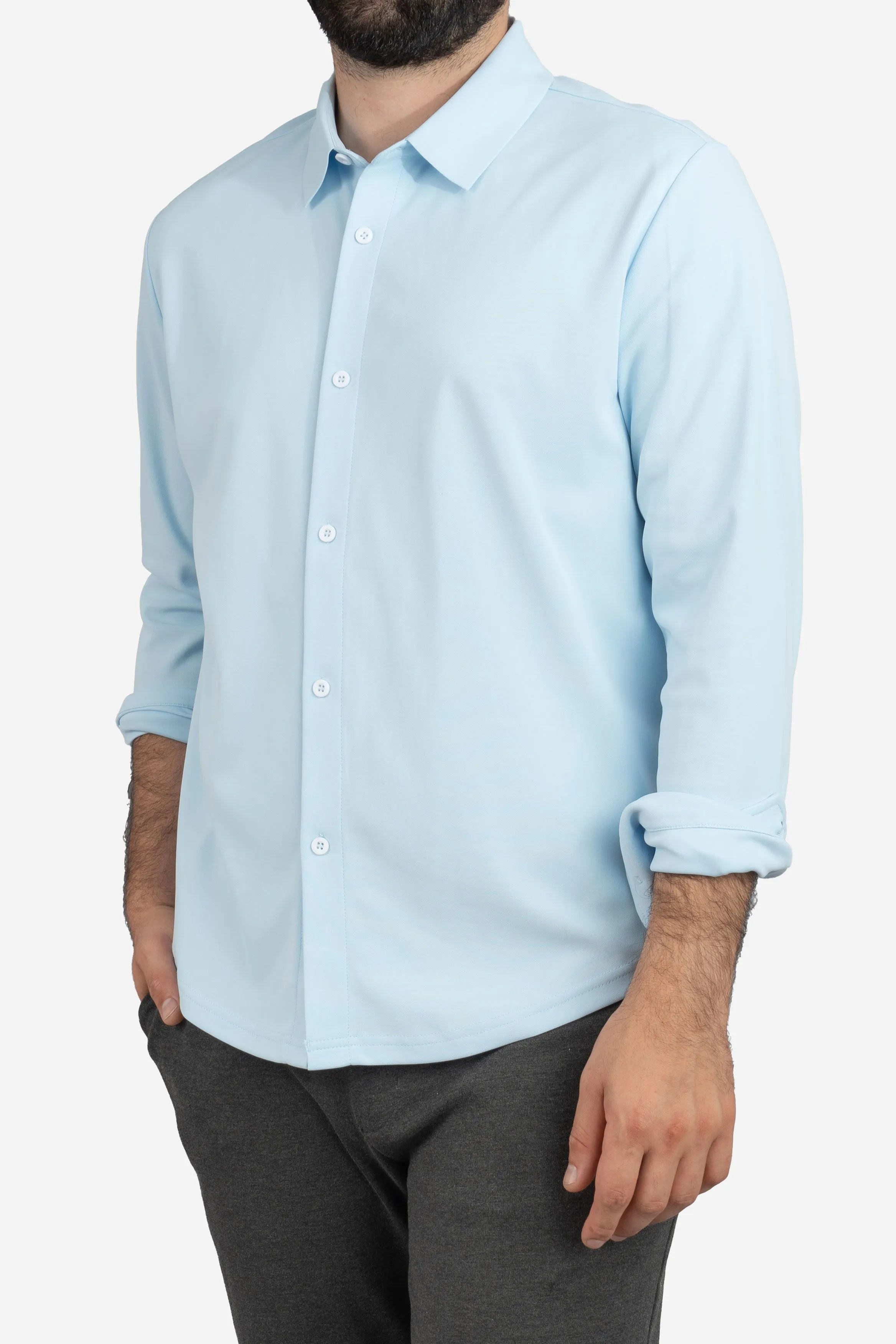Tech Button Down Shirt Light Blue sold by Under 510 product image thumbnail 5