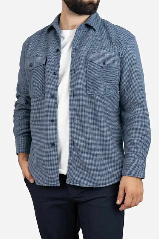 Cozy Overshirt Blue Houndstooth sold by Under 510