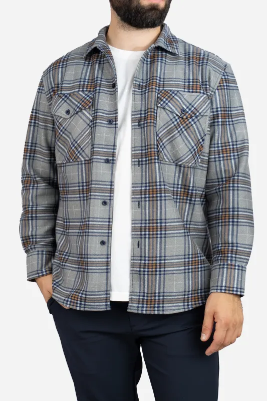 Cozy Overshirt Gray Plaid sold by Under 510