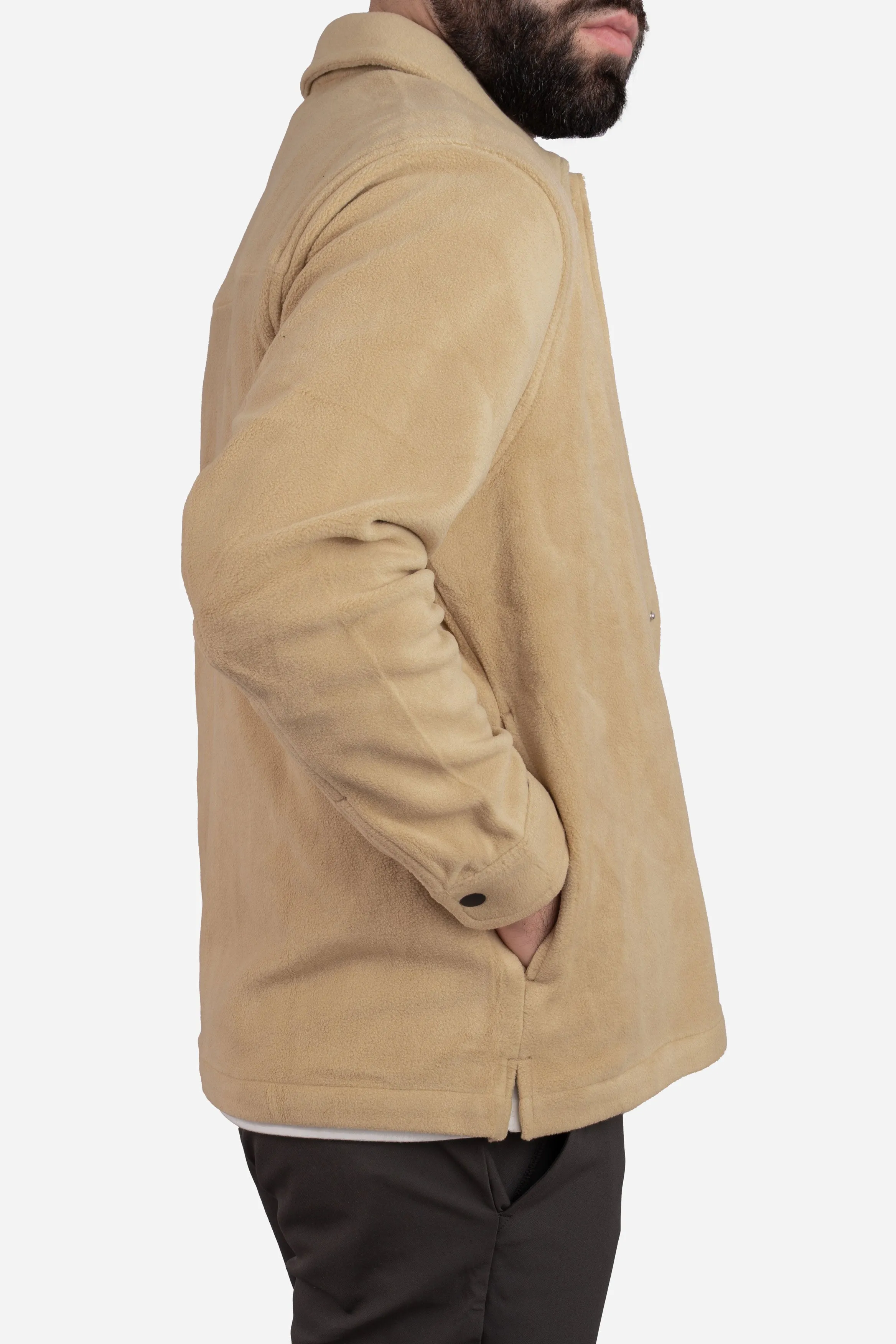 Fleece Overshirt Tan sold by Under 510 product image thumbnail 2