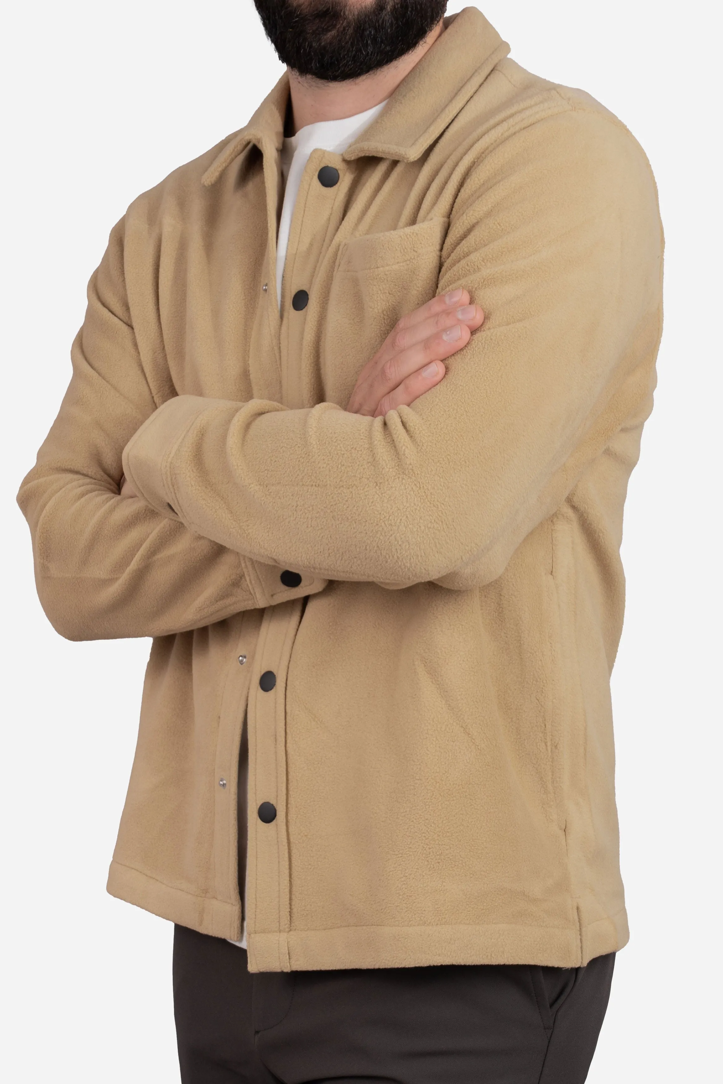 Fleece Overshirt Tan sold by Under 510 product image thumbnail 5