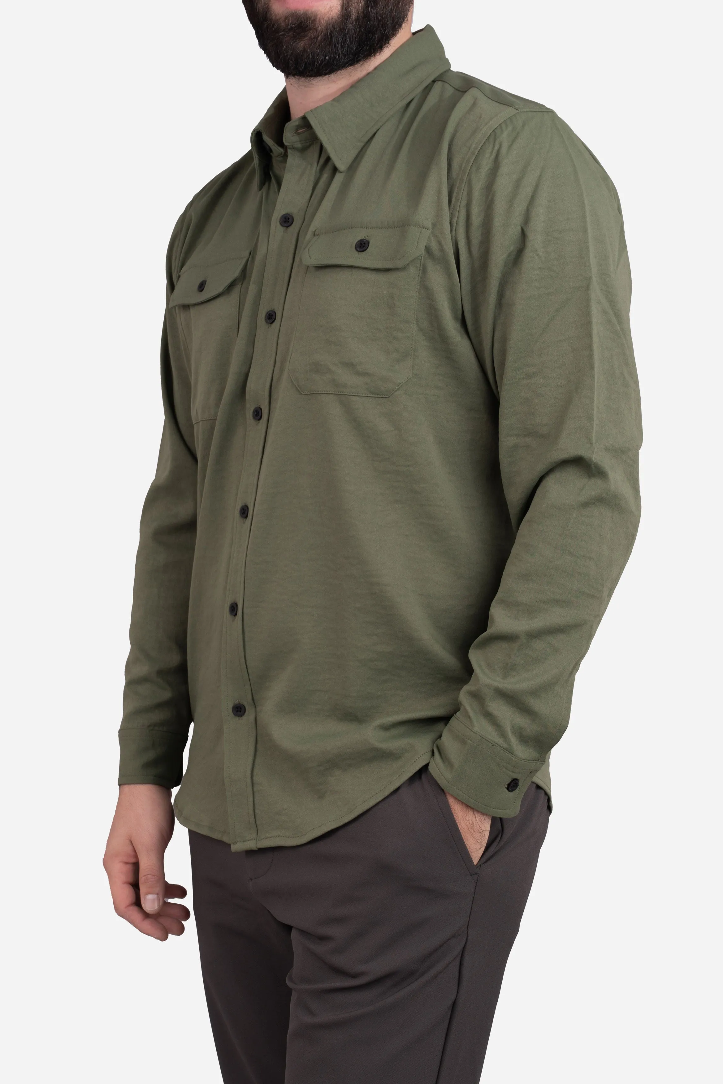 Roam Stonewash Button Down Shirt Army Green sold by Under 510 product image thumbnail 3
