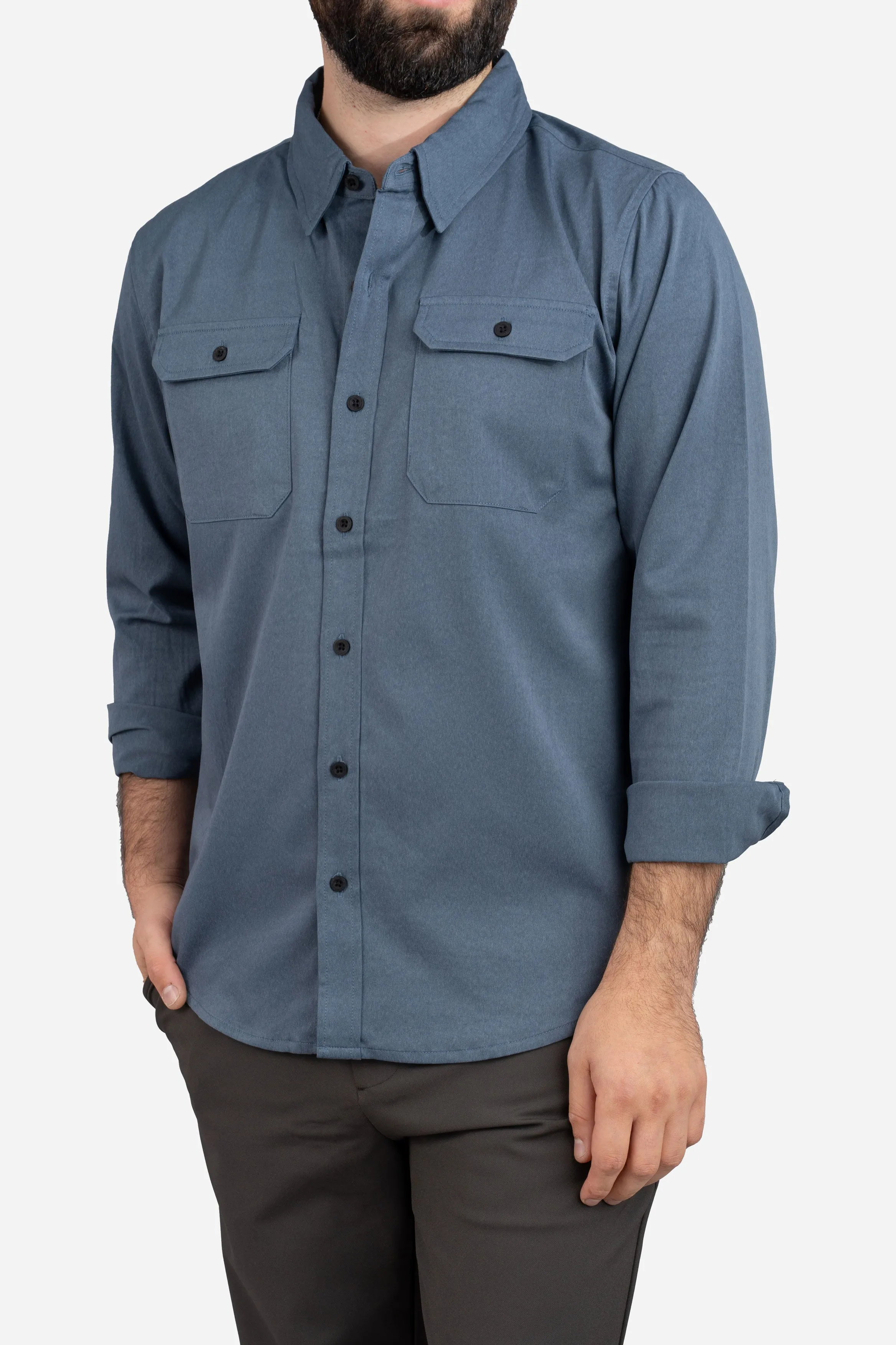 Roam Stonewash Button Down Shirt Slate sold by Under 510 product image thumbnail 4