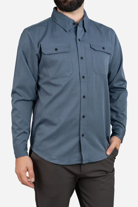 Roam Stonewash Button Down Shirt Slate made by Under 510