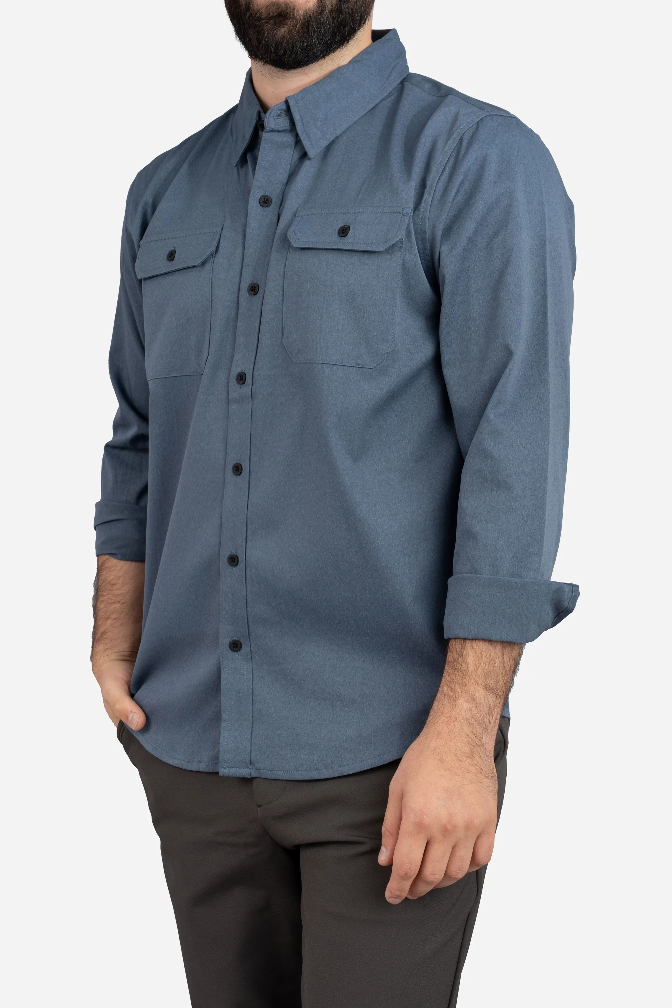 Roam Stonewash Button Down Shirt Slate sold by Under 510 product image thumbnail 3
