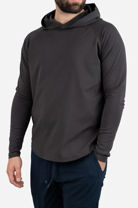 Aero Knit Hooded T Charcoal made by Under 510