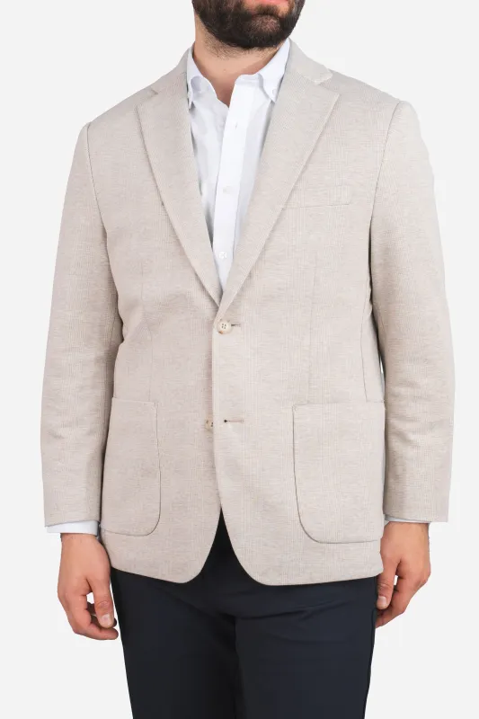 Stretch Blazer Beige Plaid made by Under 510