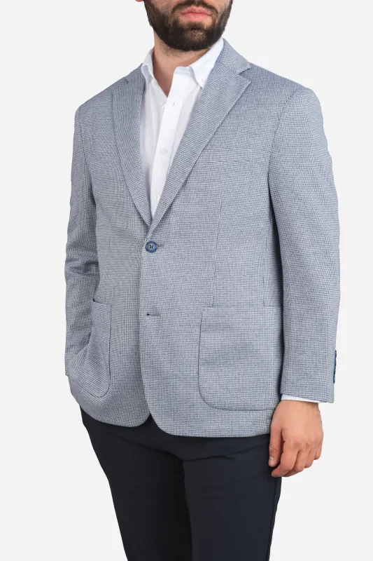 Stretch Blazer Blue Houndstooth made by Under 510