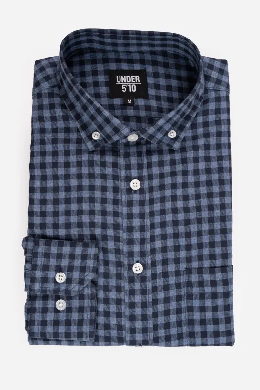 Lightweight Button Down Shirt Navy Gingham made by Under 510