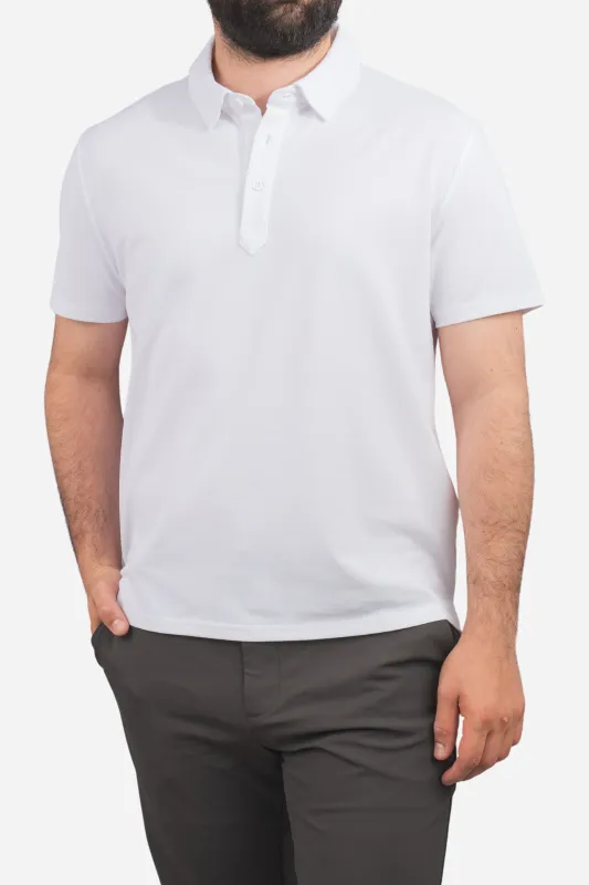 Performance Pique Polo White made by Under 510