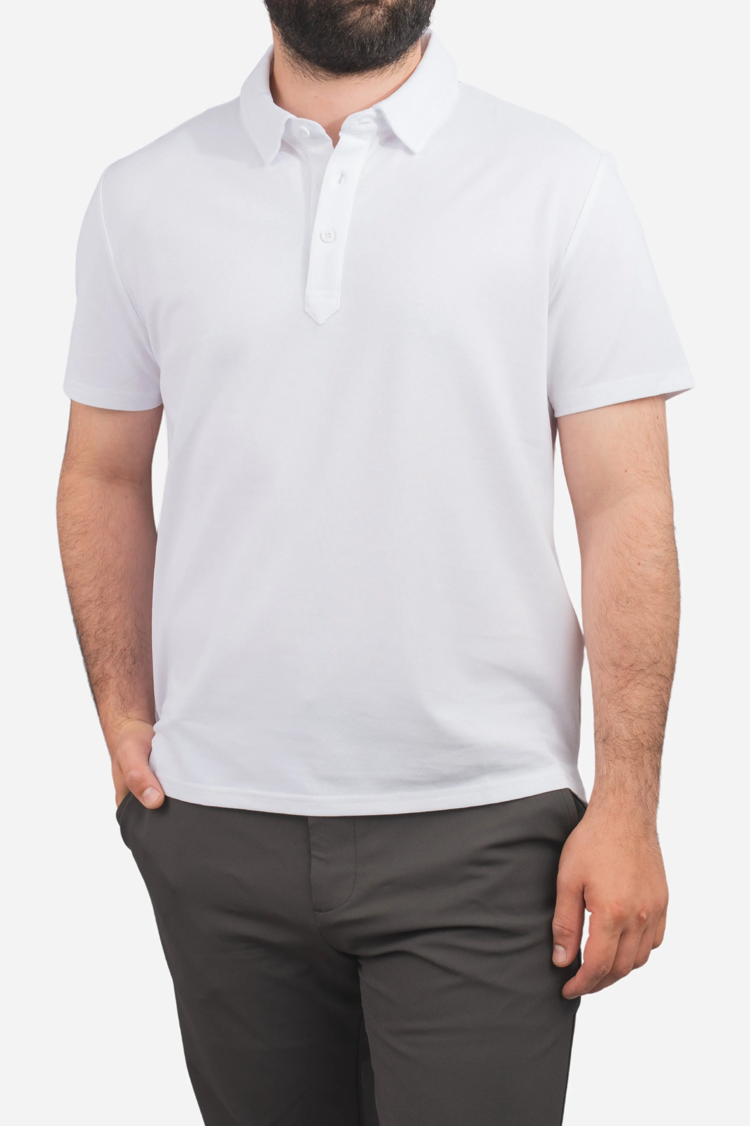 Performance Pique Polo White sold by Under 510