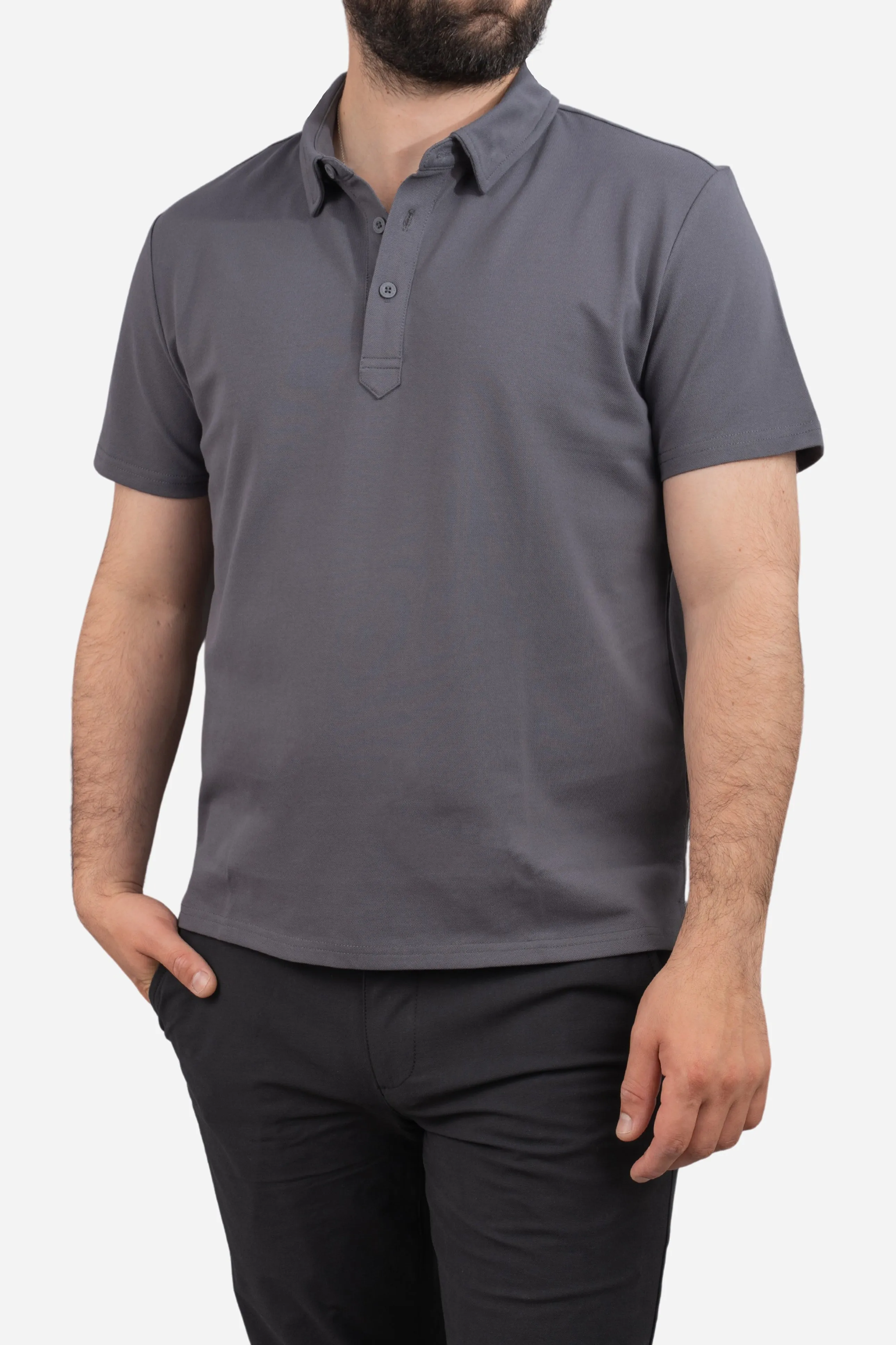 Performance Pique Polo Charcoal sold by Under 510