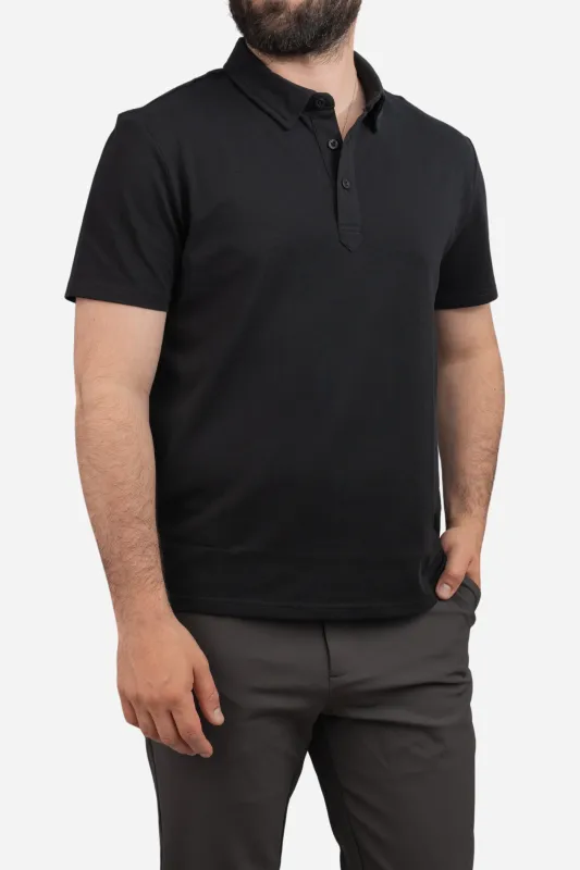 Performance Pique Polo Black made by Under 510