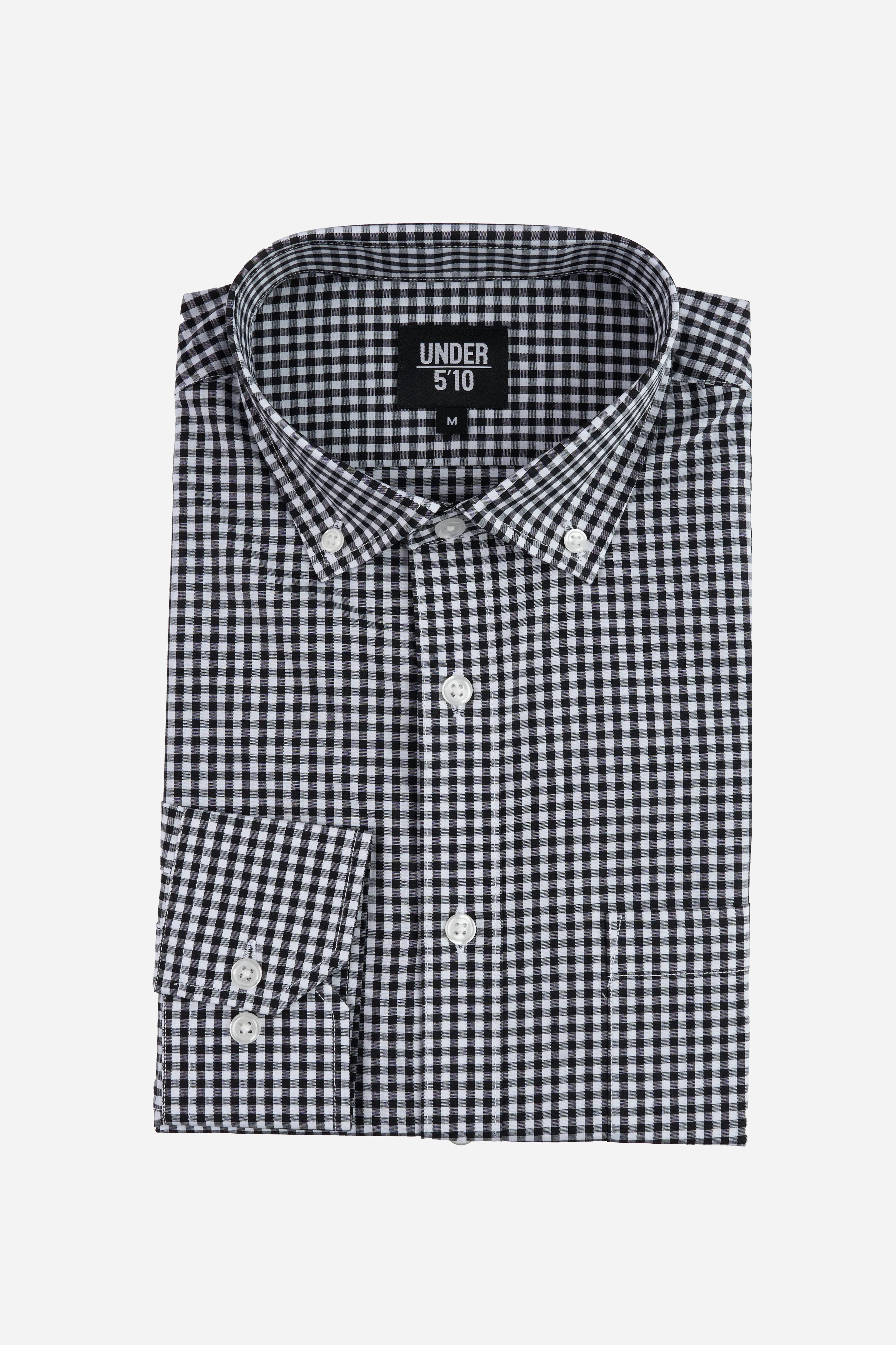 Micro Check Button Down Shirt Black sold by Under 510