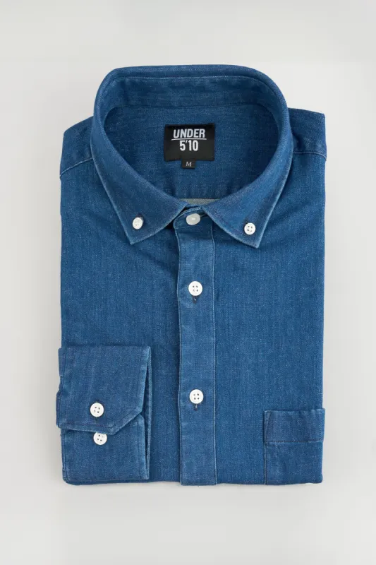 Stretch Denim Button Down Shirt Medium Wash sold by Under 510