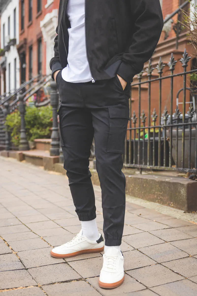 【BAON】Tocal String Jogger Cargo Pants See The Poison Cargo Jogger - Black | Fashion Nova