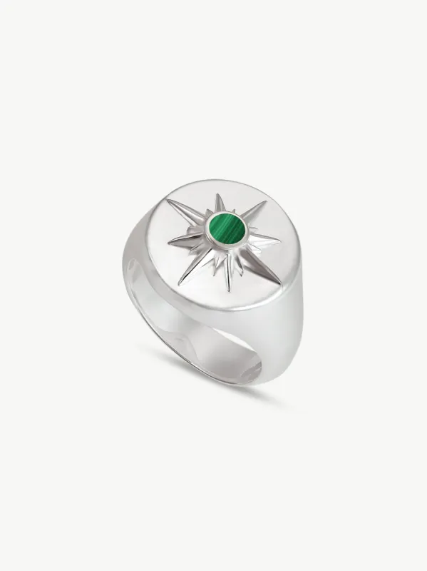 ASTRID RING <br> Sterling Silver - Malachite sold by Under Her Eyes