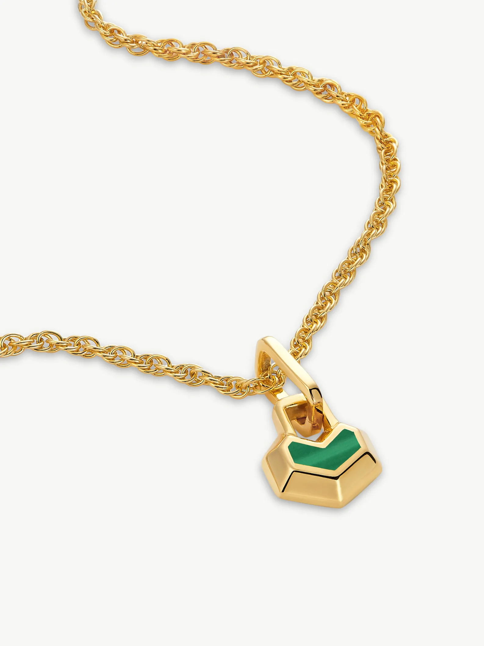 DARYL MINI NECKLACE 22" CHAIN <br> 18k Gold Plated - Malachite sold by Under Her Eyes